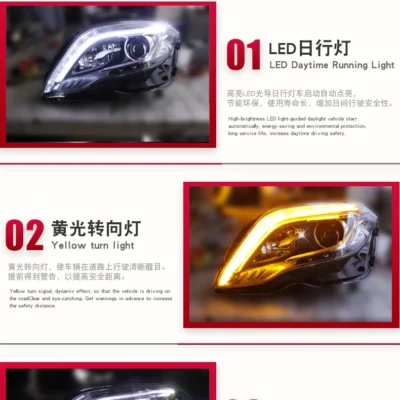 For BENZ GLK 200 260 Headlights Assembly DRL Daytime Running Lights Front Lamp Lighting Accessories Turn Signal Indicator