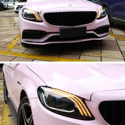 For BENZ W205 Headlights Assembly LED Daytime Running Lights Lighting Accessories Dynamic Streamer Turn Signal Head Lamp