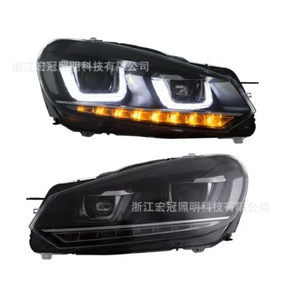 For VW Golf 6 2010-2014 Demon Eyes Front Lamp Turn Signal Daytime Running Light Front Lamp Streamer Dynamic Lighting Assembly