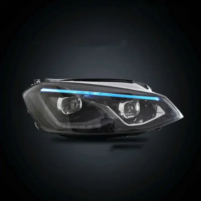 For VW Golf 7 2014-2019 Car Accessories LED Headlight Turn Signal Dynamic Streamer Daytime Running Light High Beam Front Lamp