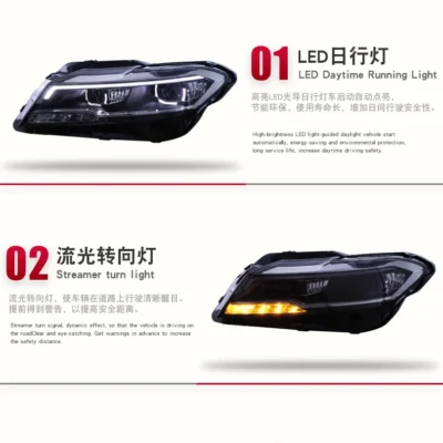 For VW New Laviva PLUS 2019 Car Headlight Assembly Dynamic Streamer Turn Signal Headlamp Daytime Running Lights Front Light