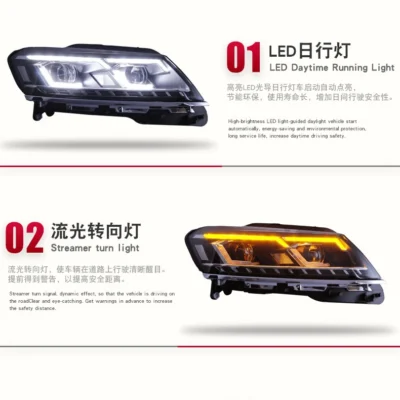 For Volkswagen Lavida 2015-17 LED Daytime Running Lights Xenon Light Dynamic Streamer Turn Signal Indicator Front Lamp Headlight