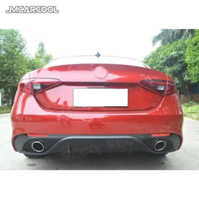 PP Material Car Rear Diffuser Bumper Lip Guard Exhaust Pipe Tips for Alfa Romeo Giulia Standard 2016-2019 Sport Car Accessories