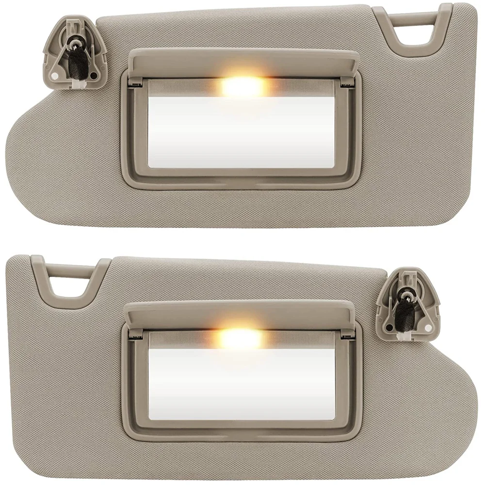 Pair-Beige-Sun-Visor-for-Nissan-Altima-2013-2018-W-Mirror-and-Light-96401-3TA2A-1
